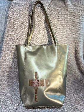 RARE HOBO Metallic Gold Leather Giving Tote Bag Limited Edition